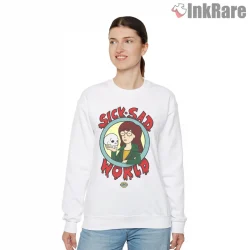 Daria Sick Sad World Skull Graphic Cartoon Shirt on graphic shirt for women graphic tee