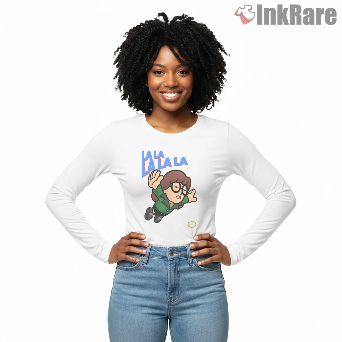 Daria Super Lawndale Sister Cartoon Action Shirt on white long sleeve shirt for women graphic tee