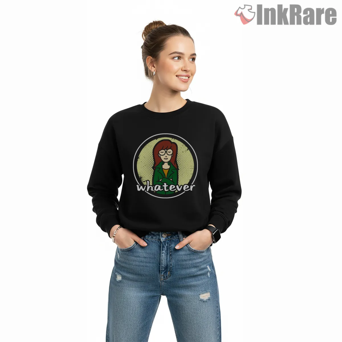 Daria Whatever Minimal Attitude Circle Shirt on graphic shirt for women graphic tee