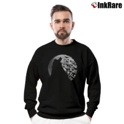 Men’s Dark Knight Batman Shadow Under The Moon Crewneck Sweatshirt in black | Cozy Fabric, Clean Style