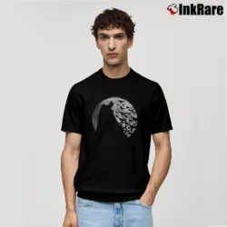 Men’s Dark Knight Batman Shadow Under The Moon Classic T-Shirt in black | Soft, Breathable Everyday Wear
