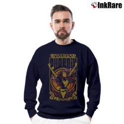 Men’s Dark Phoenix Marvel Retro Poster Crewneck Sweatshirt in navy | Cozy Fabric, Clean Style