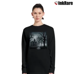 Women’s Dark Shadows Poster Long-Sleeve Top in black | Sleek, Versatile, All-Season