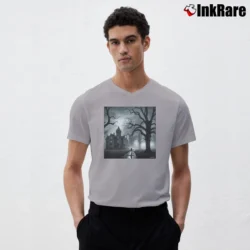 Men’s Dark Shadows Poster V-Neck Tee in sport grey | Sharp, Breathable, Everyday Staple