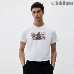 Dark Side Christmas Chibi Group Shirt on white v-neck shirt for men graphic tee