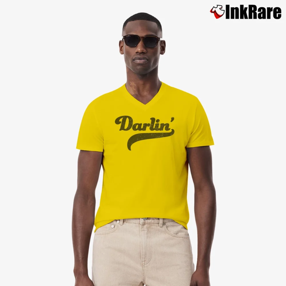 Men’s Darlin' Graphic V-Neck Tee in yellow | Sharp, Breathable, Everyday Staple