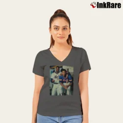 Women’s darryl strawberry dwight gooden new york mets for Baseball Fans V-Neck Tee in charcoal | Chic Neckline, Soft Texture