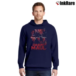 Men’s Darth Maul Star Wars Retro Graphic Pullover Hoodie in navy | Cozy, Durable, Modern Fit