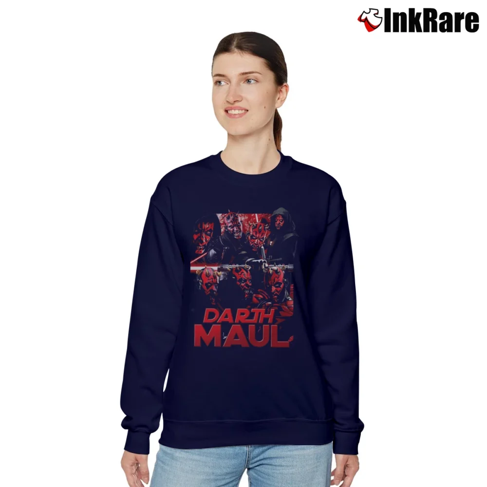 Women’s Darth Maul Star Wars Retro Graphic Relaxed Sweatshirt in navy | Soft, Laid-Back Vibe