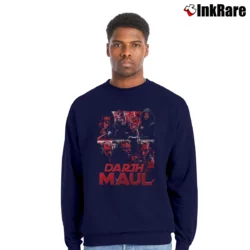 Men’s Darth Maul Star Wars Retro Graphic Crewneck Sweatshirt in navy | Cozy Fabric, Clean Style