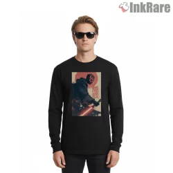 Darth Maul Young Apprentice Shadow Art Shirt on black long sleeve shirt for men graphic tee
