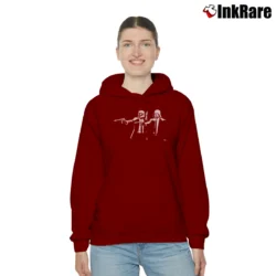 Women’s Darth Vader Boba Fett Star Wars Pulp Fiction Parody Cozy Hoodie in maroon | Warm, Structured, Stylish