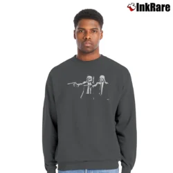 Men’s Darth Vader Boba Fett Star Wars Pulp Fiction Parody Crewneck Sweatshirt in charcoal | Cozy Fabric, Clean Style