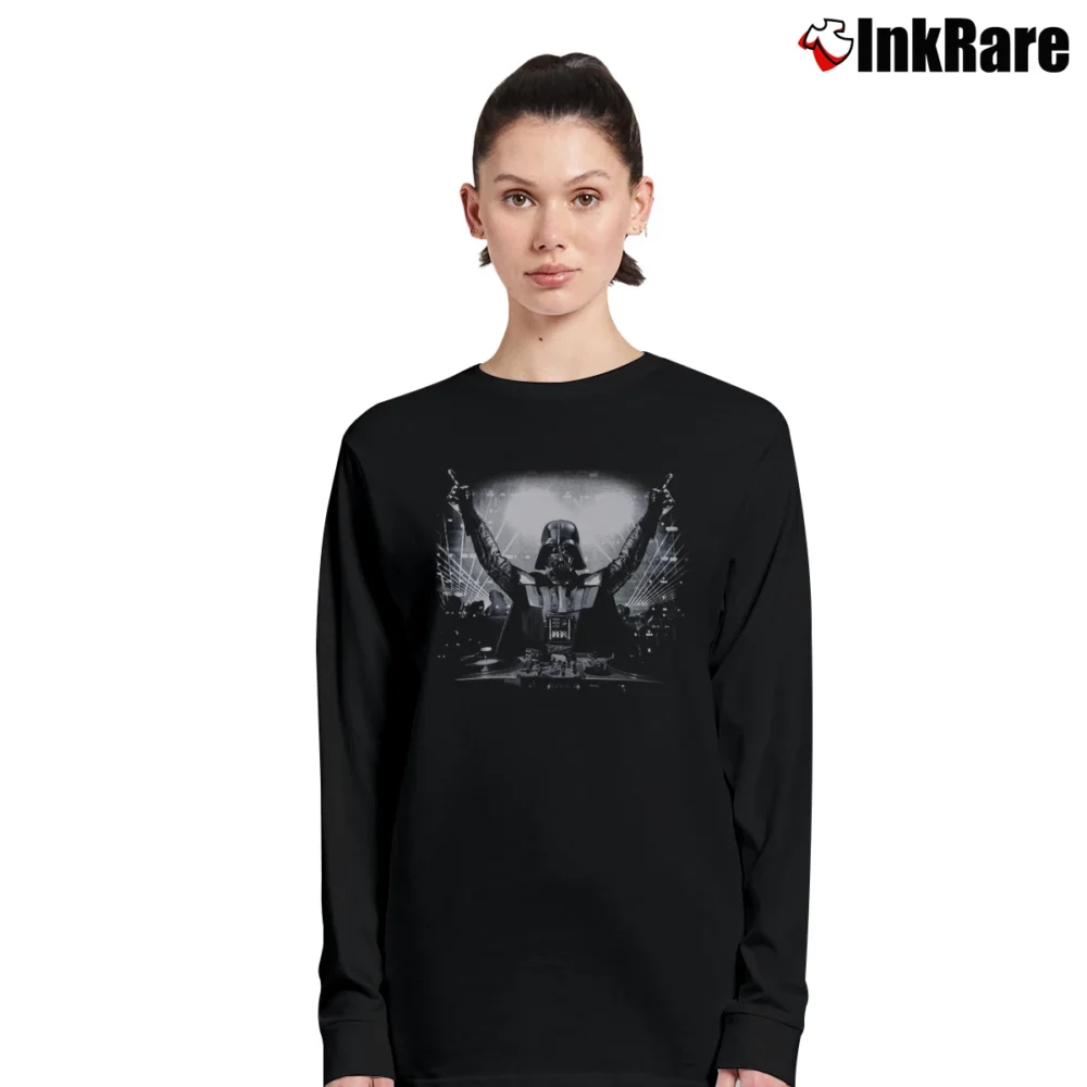 Women’s Darth Vader DJ Parody Graphic Long-Sleeve Top in black | Sleek, Versatile, All-Season