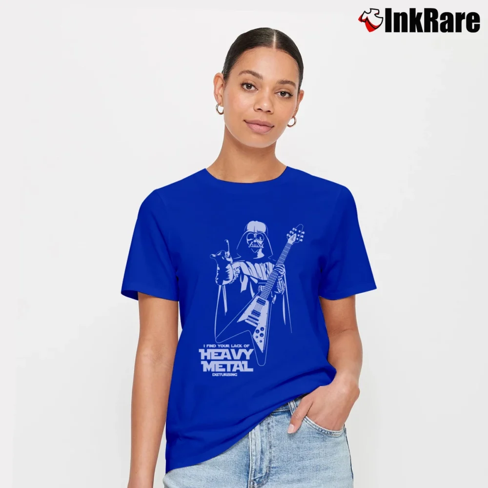 Women’s Darth Vader Heavy Metal Star Wars Graphic Signature T-Shirt in royal blue | Soft, Flattering Fit