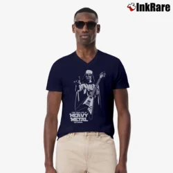 Men’s Darth Vader Heavy Metal Star Wars Graphic V-Neck Tee in navy | Sharp, Breathable, Everyday Staple