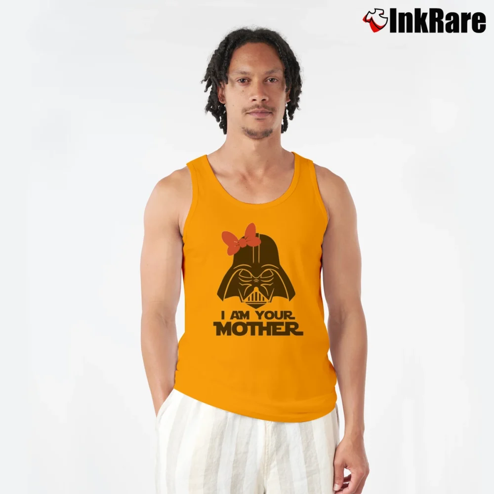 Men’s Darth Vader I Am Your Mother Star Wars Funny Tank Top in orange | Breathable, Active-Friendly Design