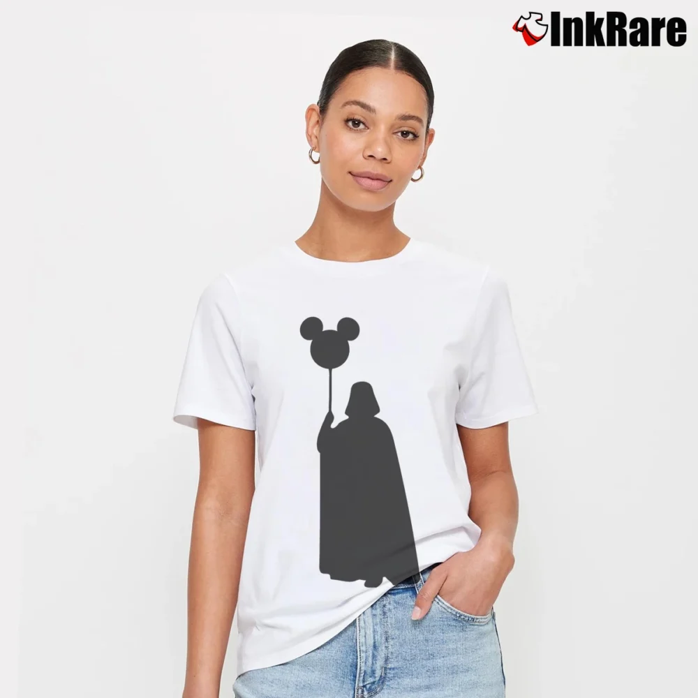 Women’s Darth Vader Mickey Balloon Disney Family Park Signature T-Shirt in white | Soft, Flattering Fit