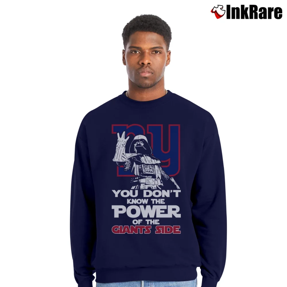 Men’s Darth Vader New York Giants Star Wars Football Crewneck Sweatshirt in navy | Cozy Fabric, Clean Style