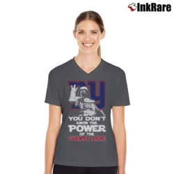 Women’s Darth Vader New York Giants Star Wars Football V-Neck Tee in charcoal | Chic Neckline, Soft Texture