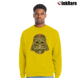 Men’s Darth Vader Sugar Skull Star Wars Crewneck Sweatshirt in yellow | Cozy Fabric, Clean Style