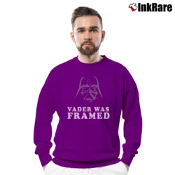 Men’s Darth Vader Was Framed Star Wars Graphic Crewneck Sweatshirt in purple | Cozy Fabric, Clean Style