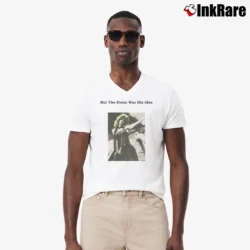 Men’s David Bowie 90s Mick Jagger Rolling Stones I Fucked Mick Jagger V-Neck Tee in white | Sharp, Breathable, Everyday Staple