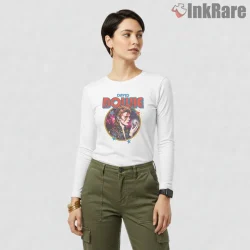 David Bowie Aladdin Sane Cosmic Galaxy Portrait Shirt on white long sleeve shirt for women graphic tee