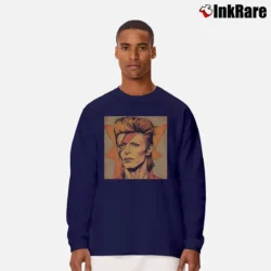 Men’s David Bowie Art Long-Sleeve Shirt in navy | Sleek, Lightweight, Year-Round Wear