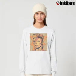Women’s David Bowie Art Long-Sleeve Top in white | Sleek, Versatile, All-Season