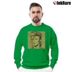 Men’s David Bowie Art Crewneck Sweatshirt in irish green | Cozy Fabric, Clean Style