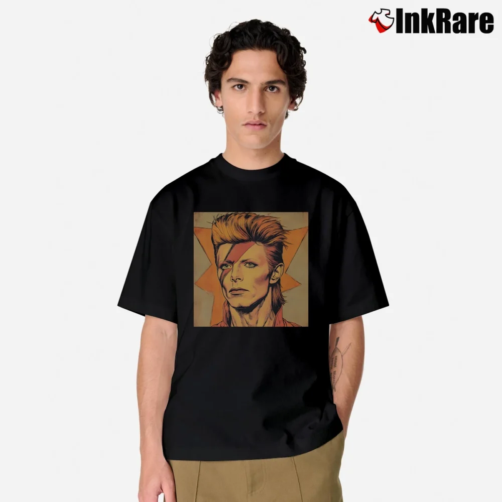 Men’s David Bowie Art Classic T-Shirt in black | Soft, Breathable Everyday Wear