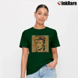 Women’s David Bowie Art Signature T-Shirt in forest green | Soft, Flattering Fit