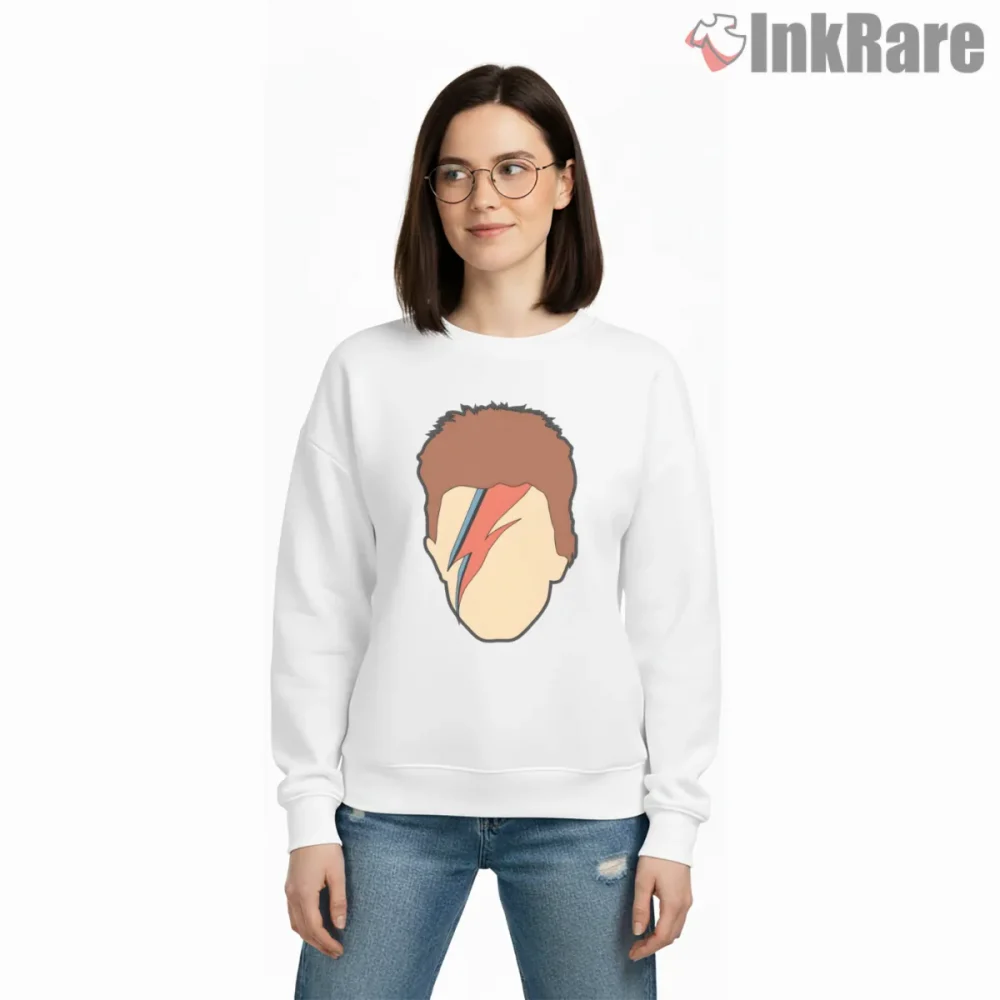 David Bowie Faceless Lightning Bolt Minimal Portrait Shirt on graphic shirt for women graphic tee