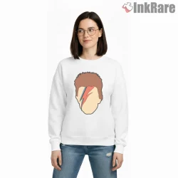 David Bowie Faceless Lightning Bolt Minimal Portrait Shirt on graphic shirt for women graphic tee