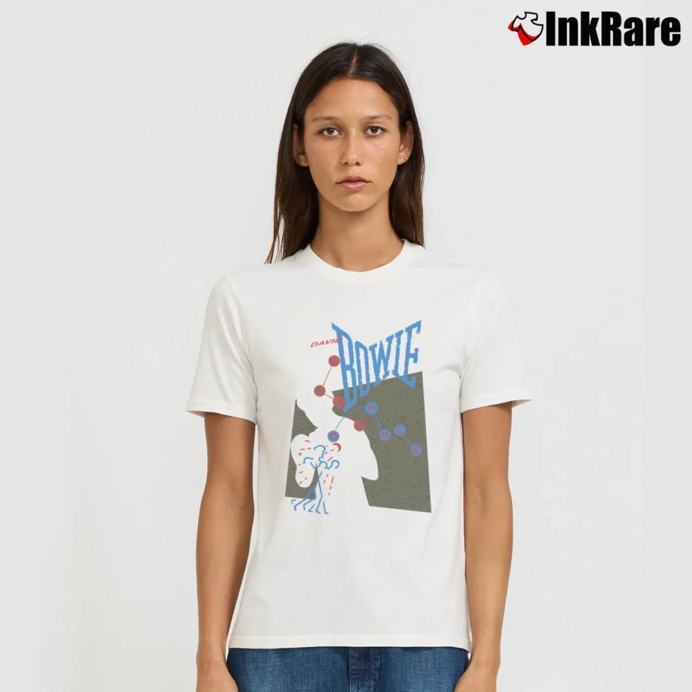 Women’s David Bowie Let's Dance 1983 Promo Signature T-Shirt in white | Soft, Flattering Fit