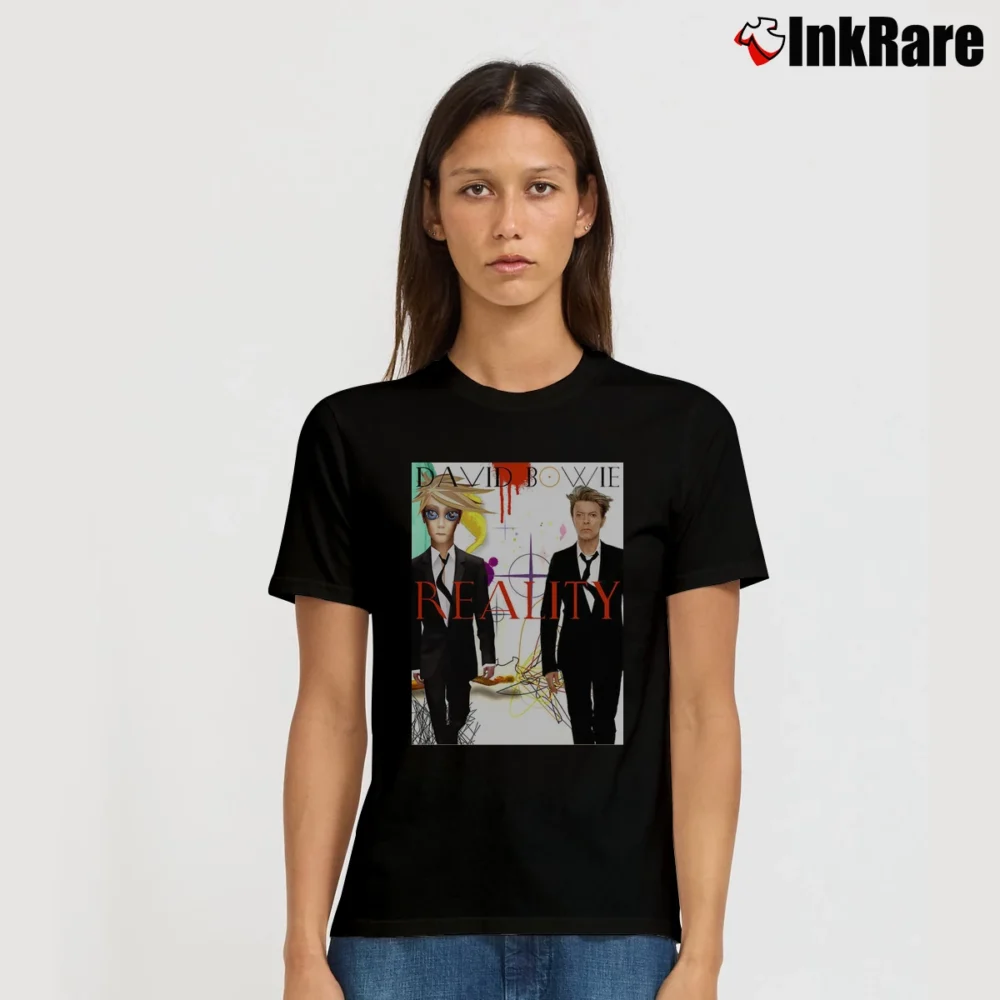 Women’s David Bowie Reality 2004 Signature T-Shirt in black | Soft, Flattering Fit