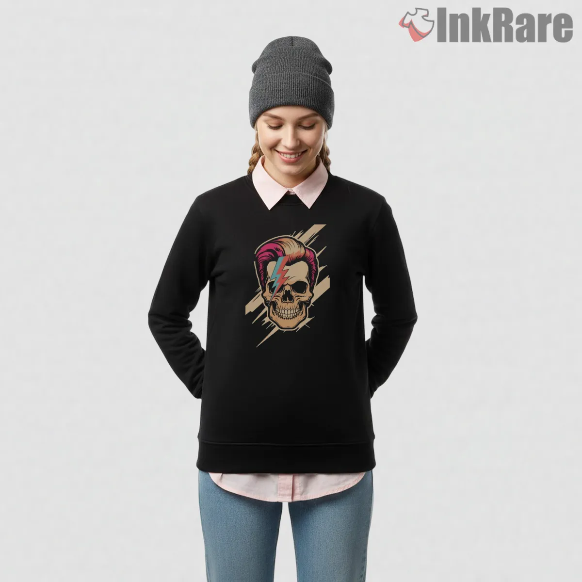 David Bowie Rebel Skull Lightning Bolt Punk Shirt David Bowie Rebel Skull Lightning Bolt Punk Shirt on graphic shirt for women graphic tee