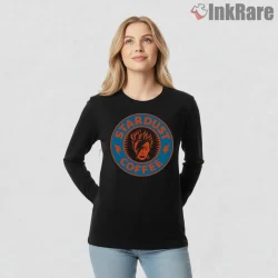 David Bowie Stardust Coffee Parody Crossover Shirt on black long sleeve shirt for women graphic tee