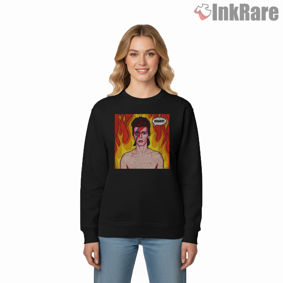 David Bowie Ziggy Stardust Comic Flame Portrait Shirt David Bowie Ziggy Stardust Comic Flame Portrait Shirt on graphic shirt for women graphic tee