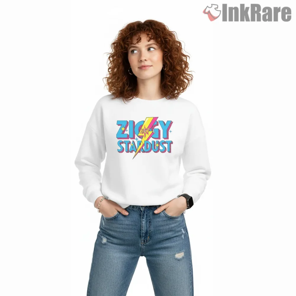 David Bowie Ziggy Stardust Retro Typography Shirt on graphic shirt for women graphic tee