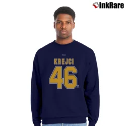 Men’s David Krejci Boston Bruins Player Crewneck Sweatshirt in navy | Cozy Fabric, Clean Style