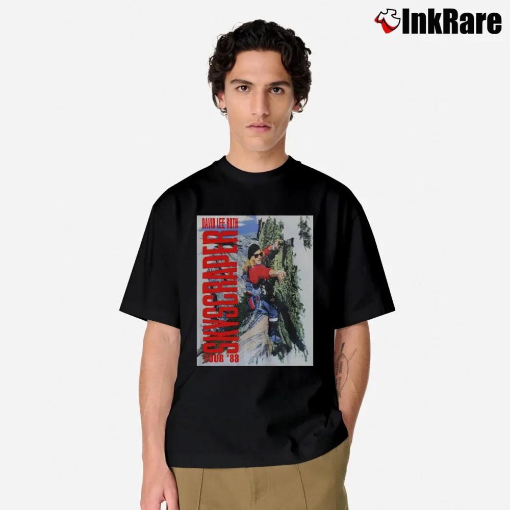 Men’s David Lee Roth Skyscraper 1988 Concert Metal Rock Classic T-Shirt in black | Soft, Breathable Everyday Wear