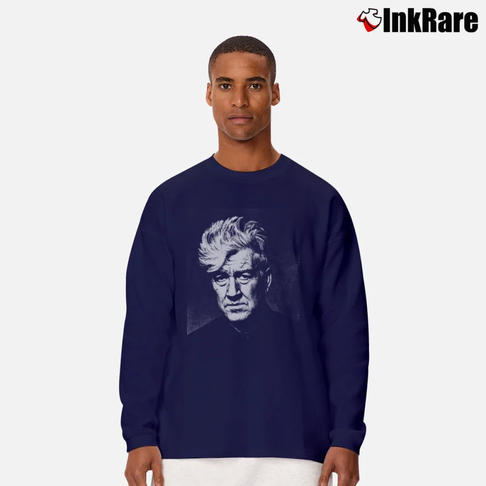 Men’s David Lynch Poster Art Long-Sleeve Shirt in navy | Sleek, Lightweight, Year-Round Wear