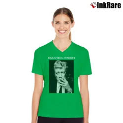 Women’s David Lynch Poster V-Neck Tee in irish green | Chic Neckline, Soft Texture