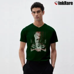 Men’s David Lynch We Live Inside A Dream V-Neck Tee in forest green | Sharp, Breathable, Everyday Staple
