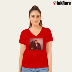 Women’s David Lynch With The Bum From Mulholland Drive V-Neck Tee in red | Chic Neckline, Soft Texture