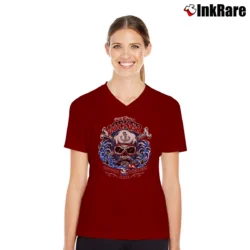 Women’s Davy Jones Locker Dive Club V-Neck Tee in maroon | Chic Neckline, Soft Texture