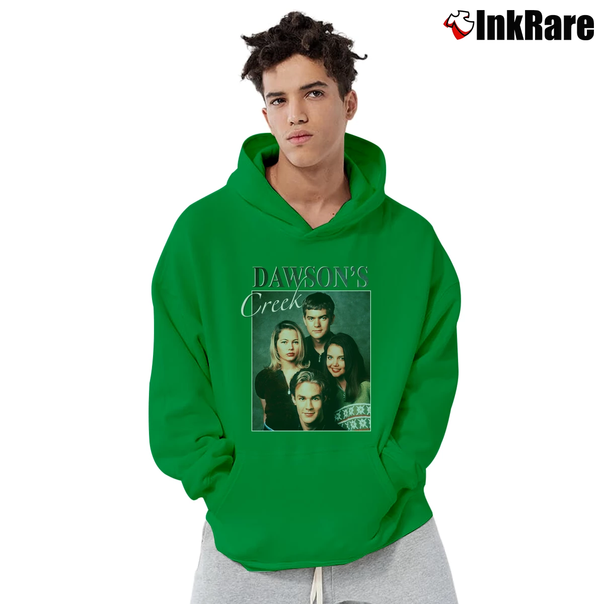 Men’s Dawson's Creek Inspired 90s Fan Homage Pullover Hoodie in irish green | Cozy, Durable, Modern Fit
