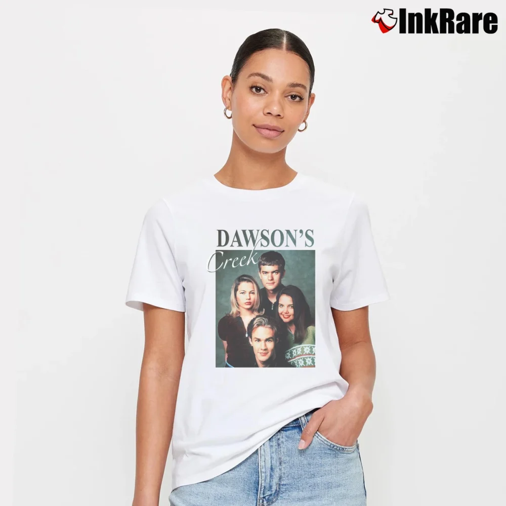Women’s Dawson's Creek Inspired 90s Fan Homage Signature T-Shirt in white | Soft, Flattering Fit